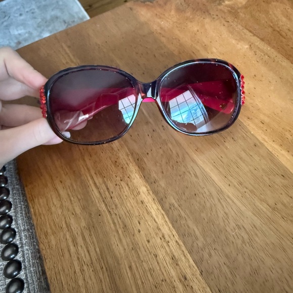 Juicy Couture Pink Sunglasses with Red Gem Accents main image 4